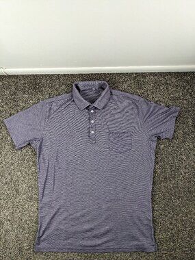 State & Liberty Polo Shirt Pique Purple Mens XL Athletic Fit *Flaw